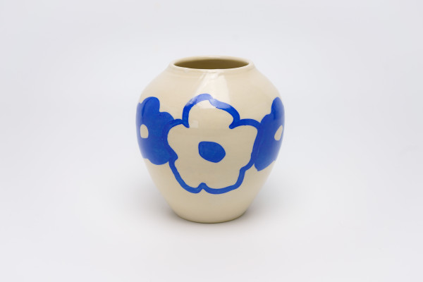 Blue Flowers Vase (Small) by James Barela