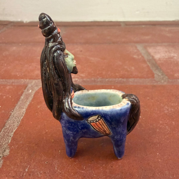 Good Timing a teenie drummer bowl by Nell Eakin