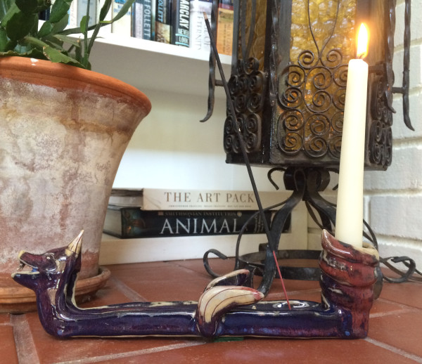 Gawain the candle holding dragon incense holder by Nell Eakin