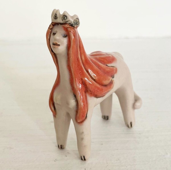 Pink Princess with Spiral Crown, a teenie by Nell Eakin