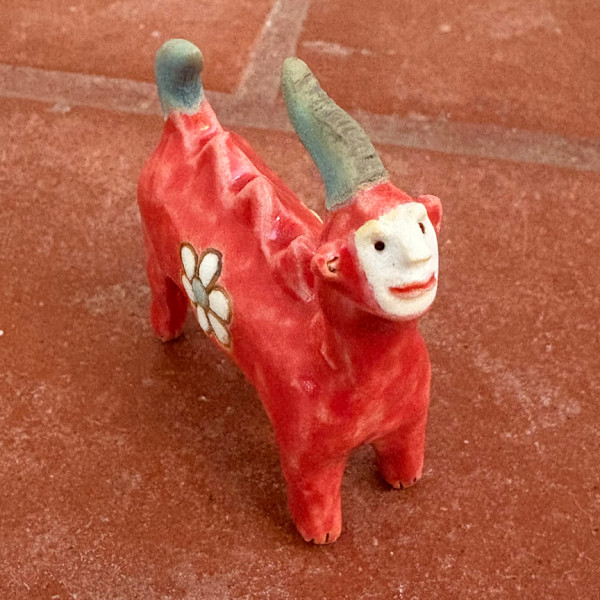 Little Red Daisy , a unicorn teenie by Nell Eakin