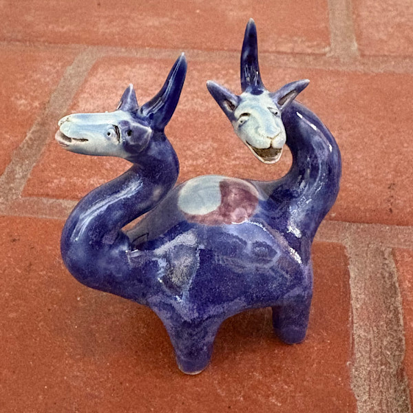 Yin Yang  Double Dino, a teeny double unicorn by Nell Eakin