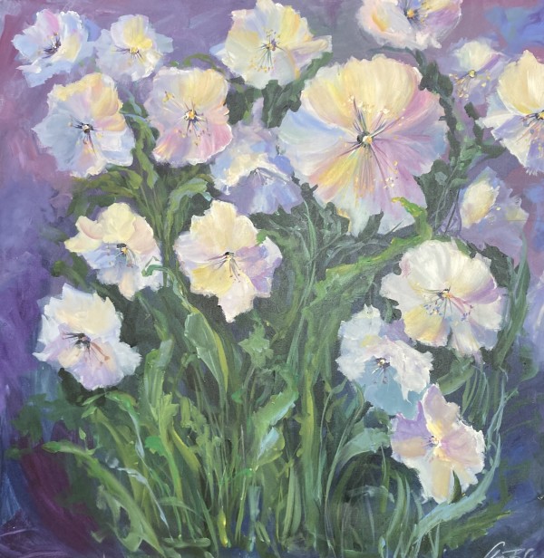 White Poppies at Dusk by Amy B. Carroll