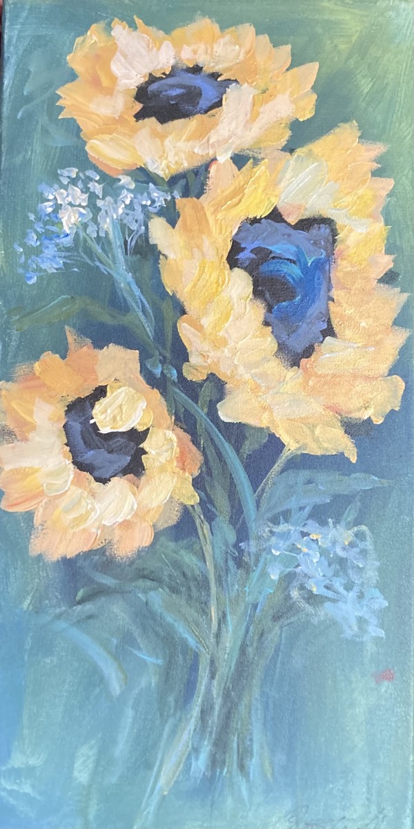 Sunflowers in Dark Green by Amy B. Carroll
