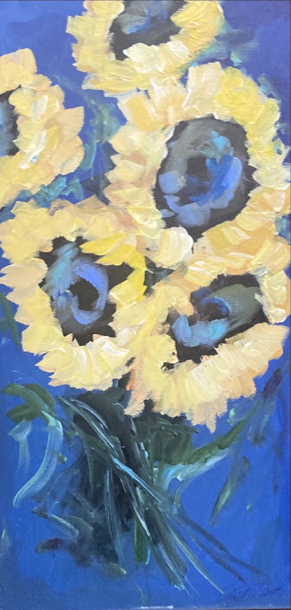Sunflowers in Blue by Amy B. Carroll
