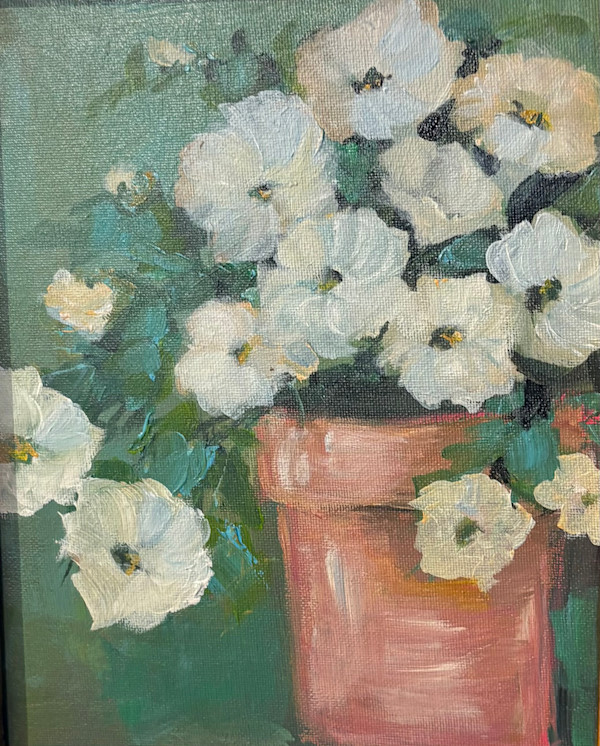 Pot of Petunias by Amy B. Carroll