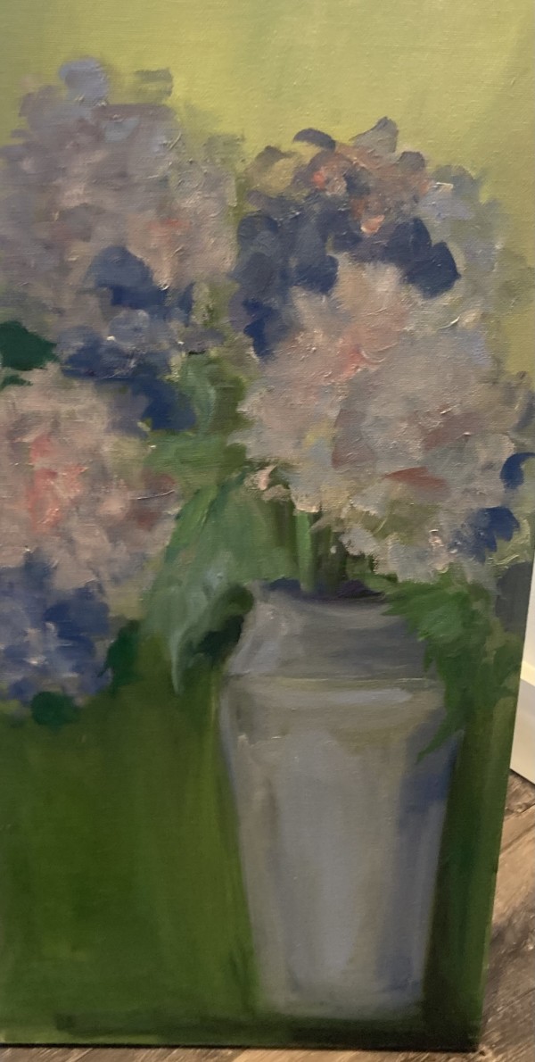 Hydrangeas in my Favorite Blue Vase by Amy B. Carroll