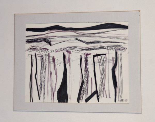 Untitled or unknown title, described as Abstract black and white landscape by Esther Webster