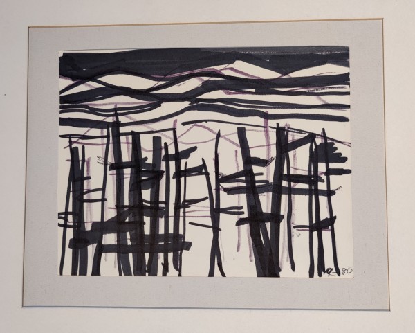 Untitled or unknown title, described as Black and white abstract landscape by Esther Webster