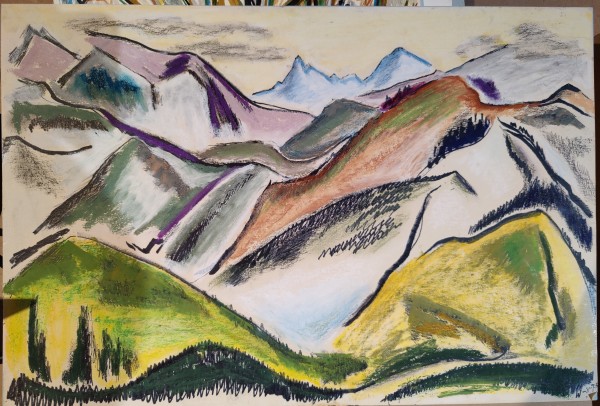 Untitled Mountain Meadow Landscape by Esther Webster