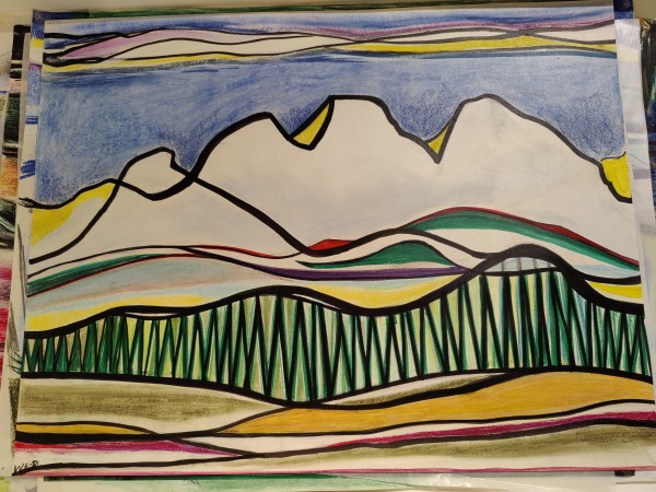 Trees, mountains and strait by Esther Webster