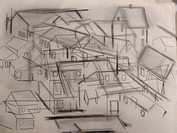 Untitled or unknown title described as sketched buildings by Esther Webster