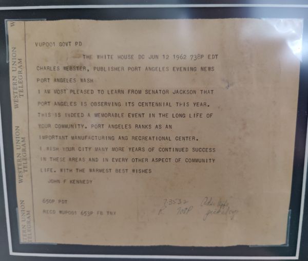 Telegram from President John F. Kennedy
