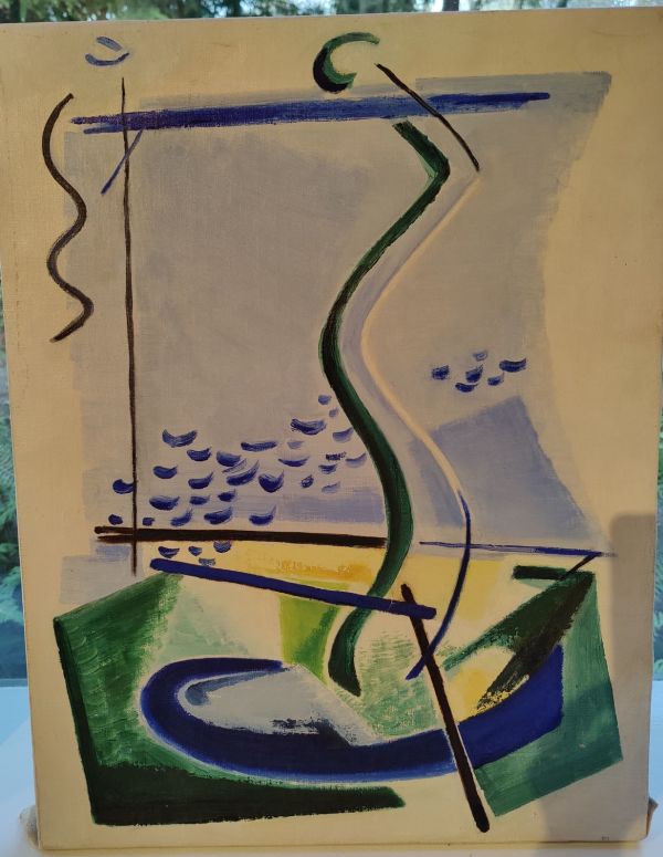 Untitled or unknown title described as courtyard fountain at Beaver Hill House by Esther Webster