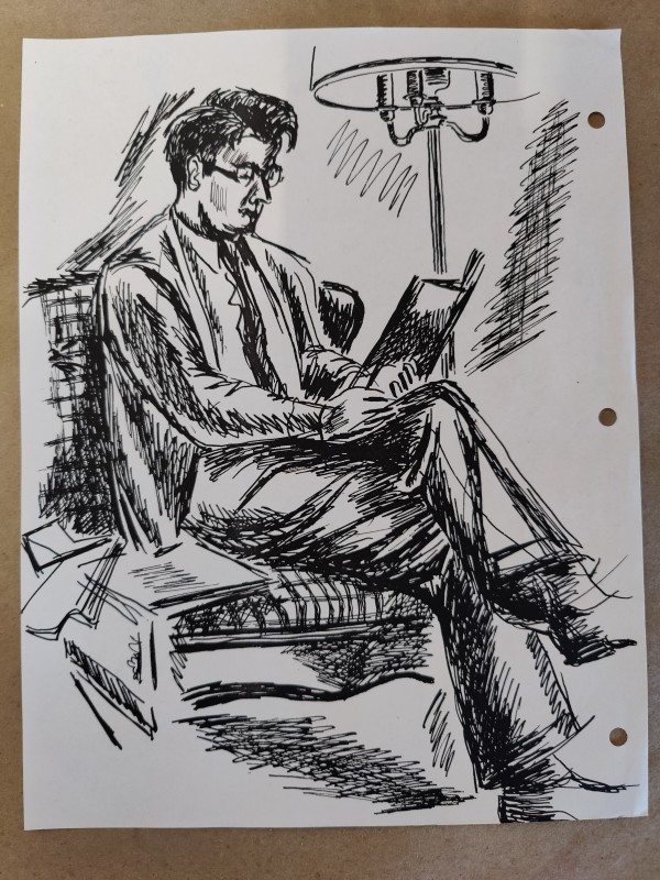 Untitled or unknown title, described as sketch portrait of Charles Webster by Esther Webster