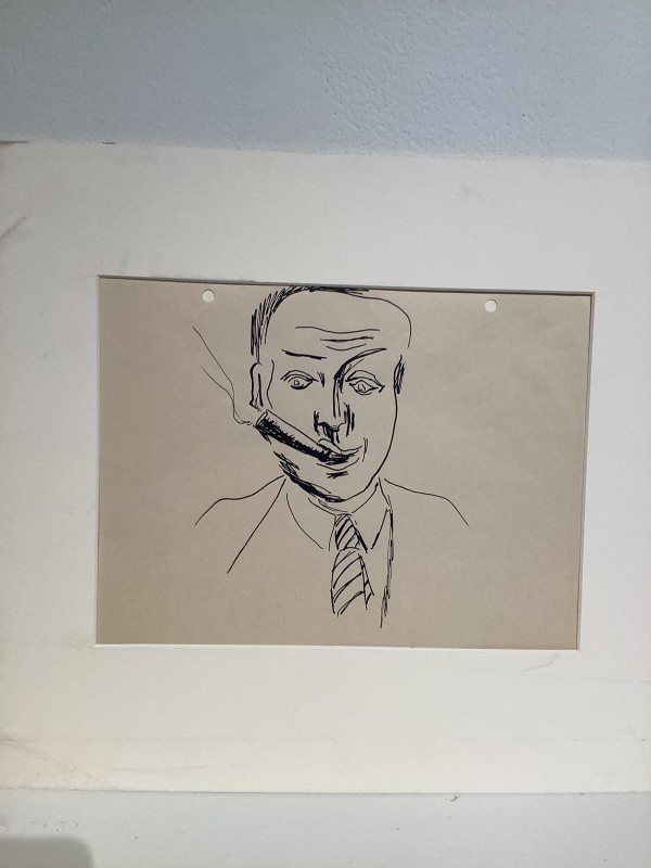 Untitled or unknown title, described as sketch of man smoking by Esther Webster