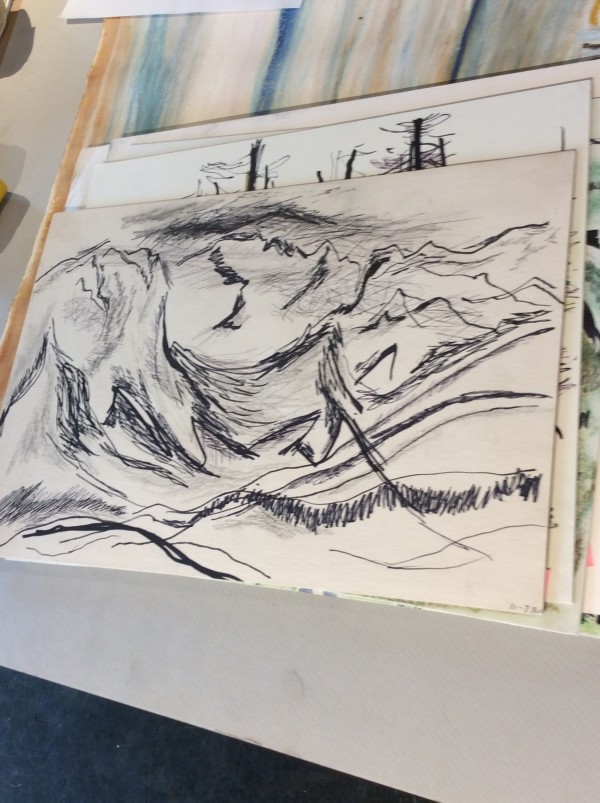 Untitled or Unknown Title, described as sketched mountians by Esther Webster