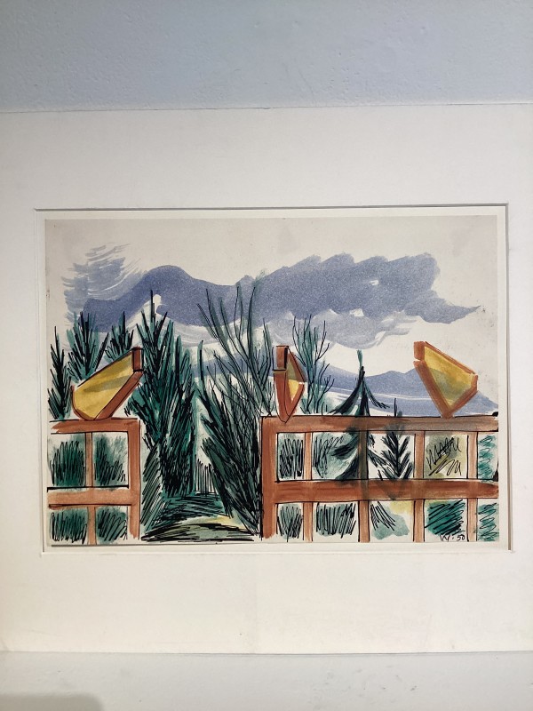 Untitled or unknown title, described as Beaver Hill Home under construction by Esther Webster