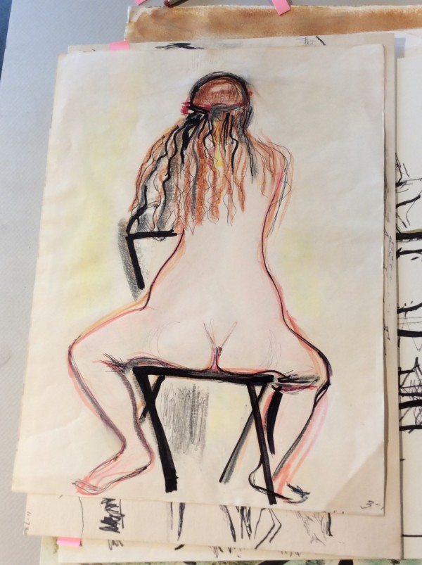 Untitled or Unknown Title, described as sitting nude model by Esther Webster