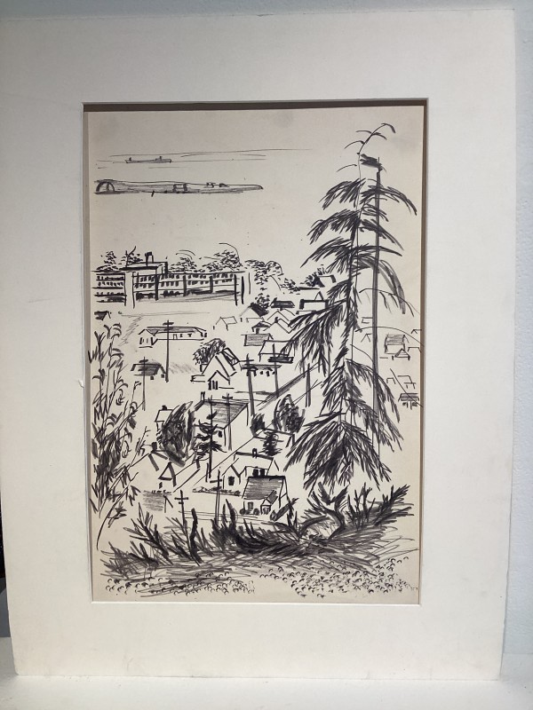 Untitled or unknown title, described as Port Angeles View Sketch by Esther Webster