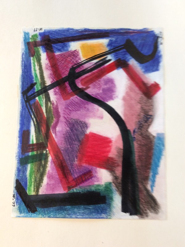 Untitled or Unknown Title, described as colorful abstract signed on three edges by Esther Webster