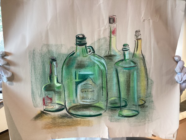 Untitled or unknown title Green Bottles by Esther Webster