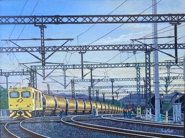 Commissioned Painting - 'DP Electric Consist, Callemondah Yard' by Jude Scott