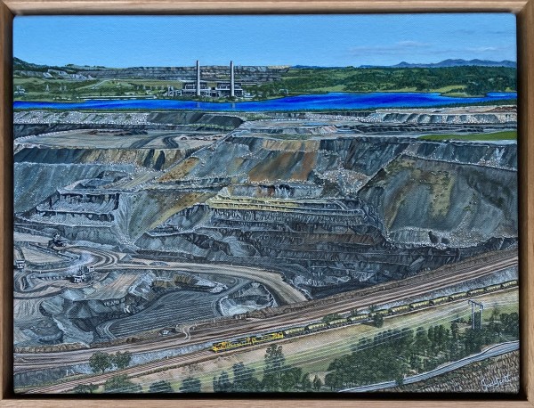 Commissioned Painting - 'Coal train at Lake Liddell NSW c.2012' by Jude Scott
