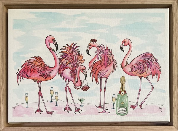 'Pink Parade' Canvas Print by Jude Scott
