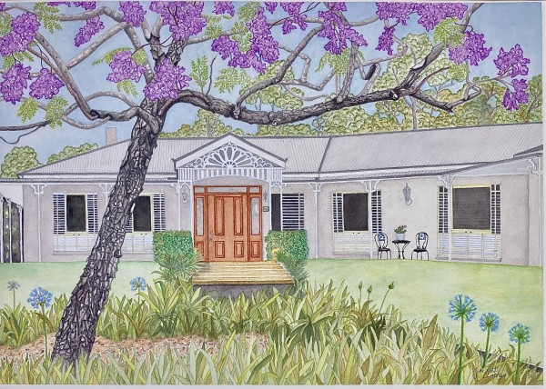 Commissioned  Watercolour Painting - 'Purple Haze' by Jude Scott
