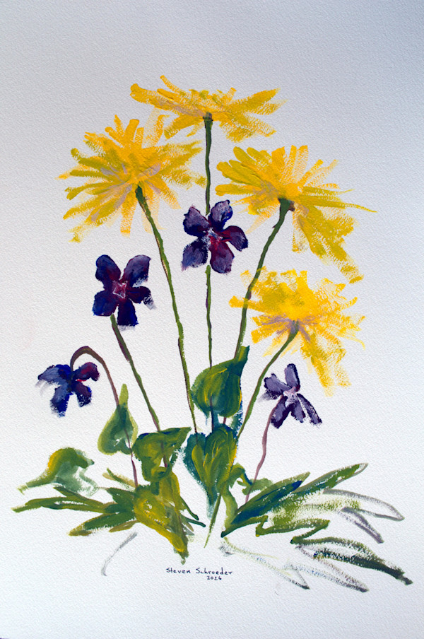 dandelions and wild violets by Steven Schroeder, Image 1.