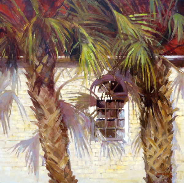 Palmetto Palm Shadows by Jann Lawrence Pollard