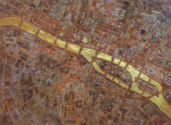 River Seine Map, Paris by Jann Lawrence Pollard