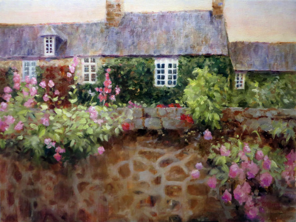Normandy Cottage Stone Wall by Jann Lawrence Pollard