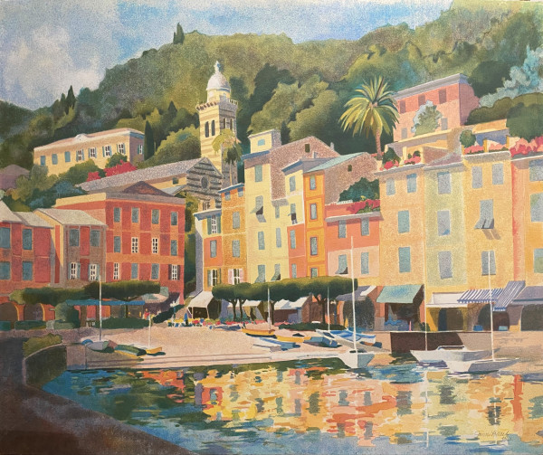 PORTOFINO Hand pulled serigraph, edition of 50 by Jann Lawrence Pollard