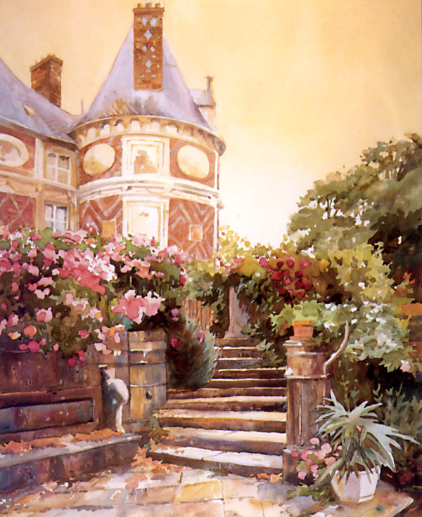 Chateau Longecourt Stairs by Jann Lawrence Pollard