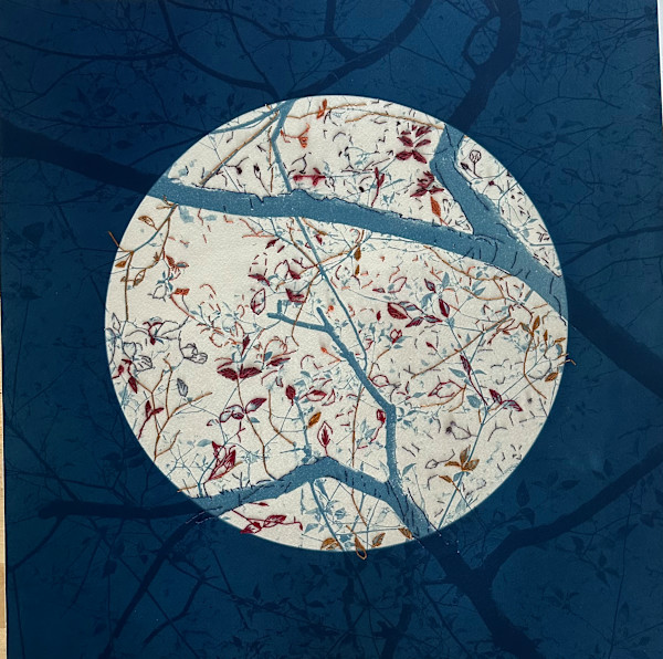 Mending Dogwood, 17.5 x 18, Unique by Dora Somosi