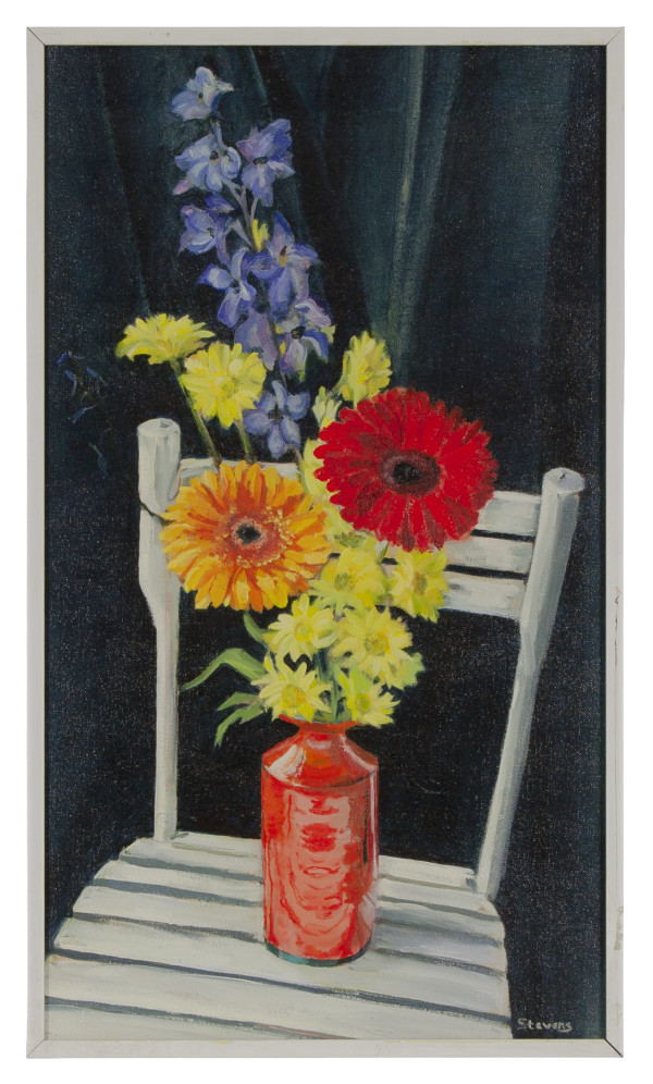Flowers with chair by Phyllis Anna Stevens Estate