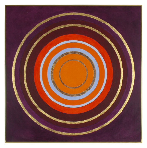 Untitled [Maroon Circle] by Phyllis Stevens