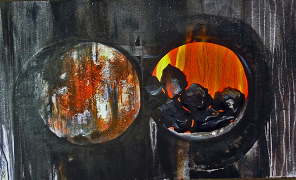 Furnace Diptych by Mary Lou Dauray