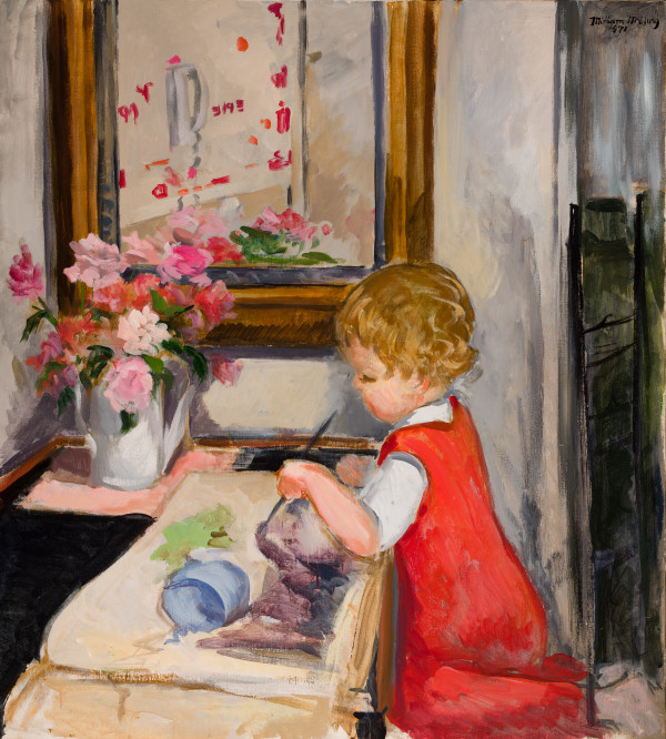 Frank Painting in the Kitchen by Miriam McClung