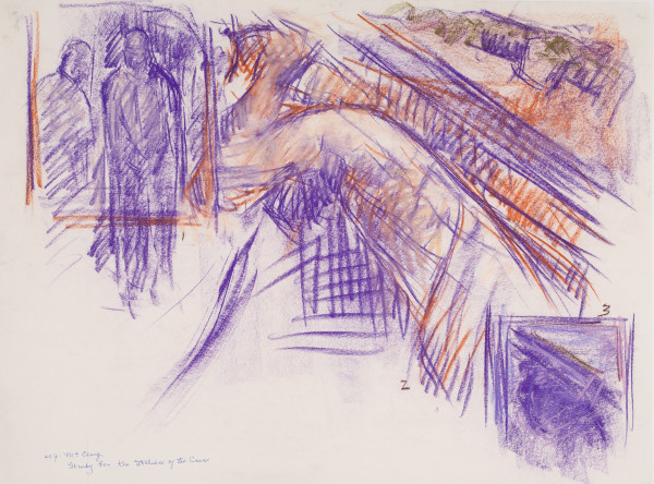 Stations of the Cross - Study - Purple by Miriam McClung