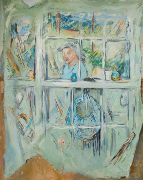 Self Portrait in the Studio Window by Miriam McClung