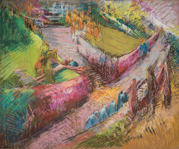 11 - Stations of the Cross Series - Christ Is Nailed to the Cross by Miriam McClung