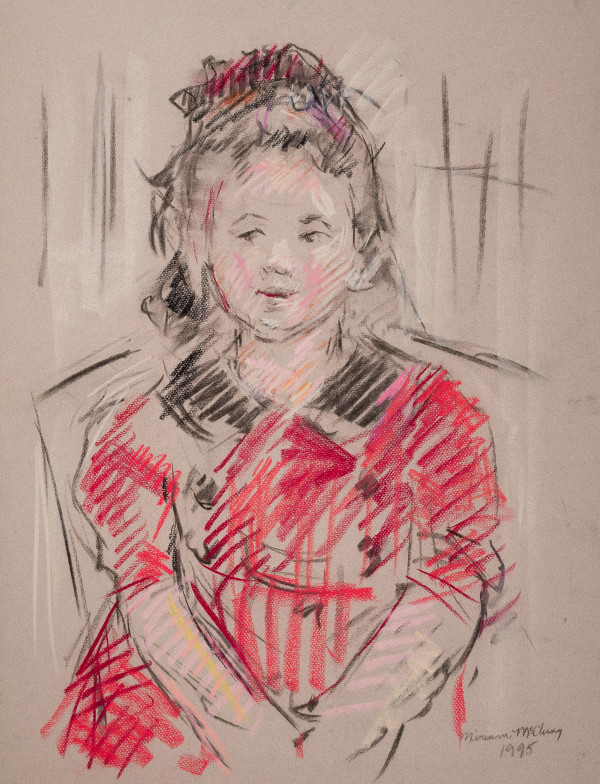 Little Girl with Red Dress by Miriam McClung