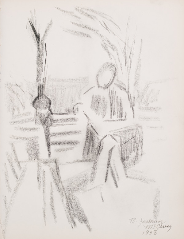 Woman on a Park Bench by Miriam McClung
