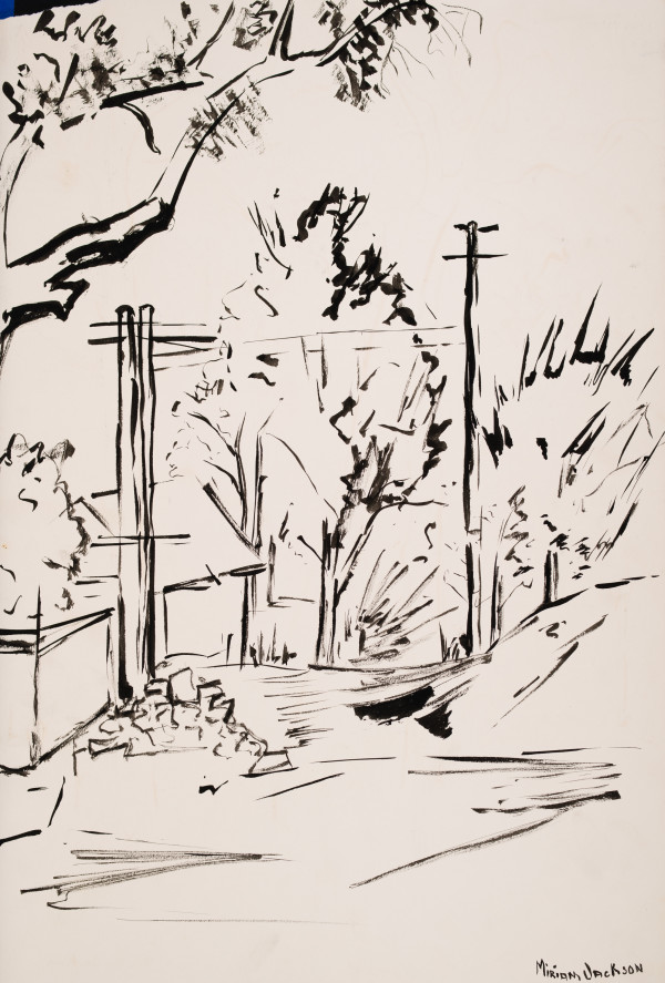 Street, Home and Telephone Poles by Miriam McClung