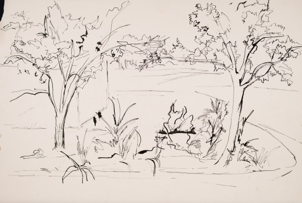 Garden with Trees by Miriam McClung