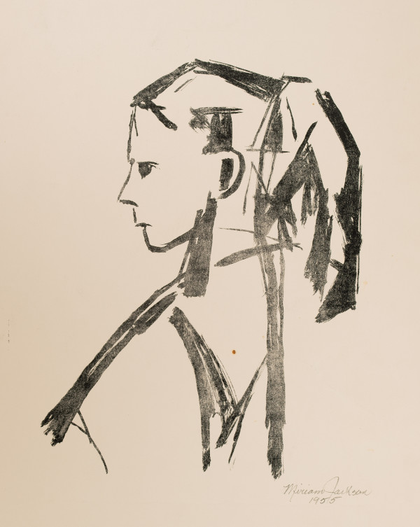 Lithograph Head Study of a Girl by Miriam McClung