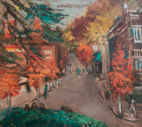 Red Trees on Clairmont Avenue by Miriam McClung